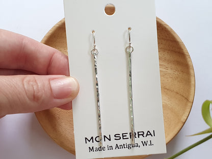 Hammered Bar Earrings