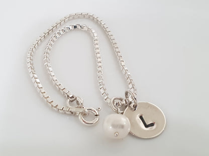 Initial Charm Chain Bracelet