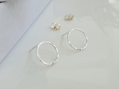 Hammered Circle Studs