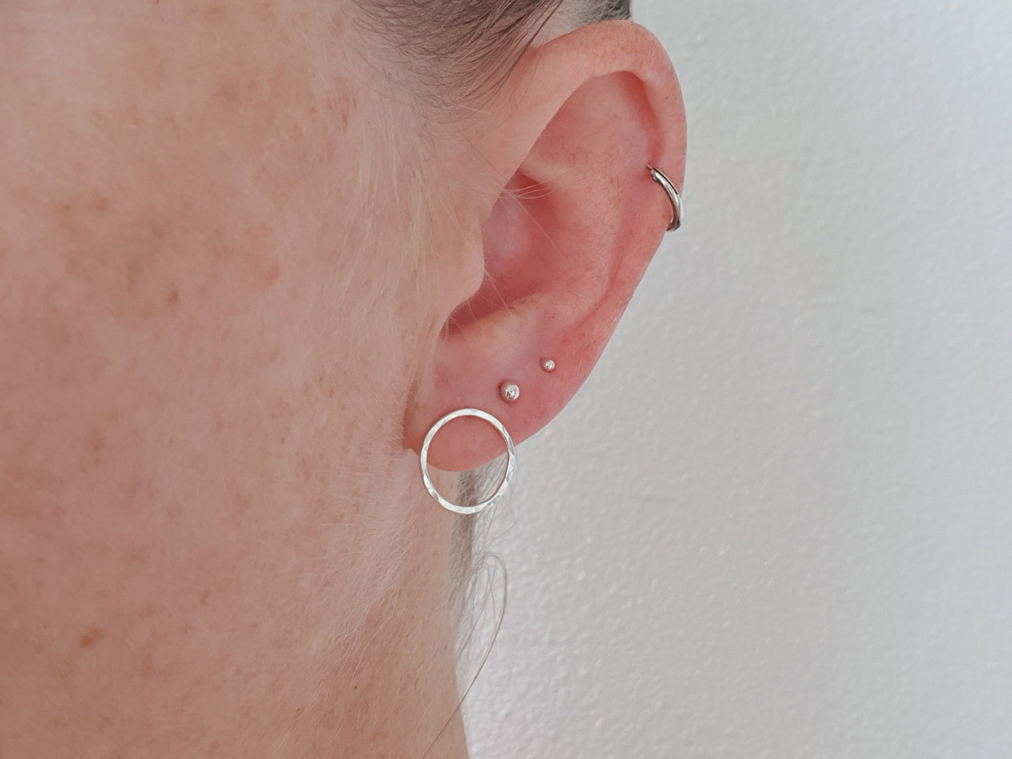 Hammered Circle Studs