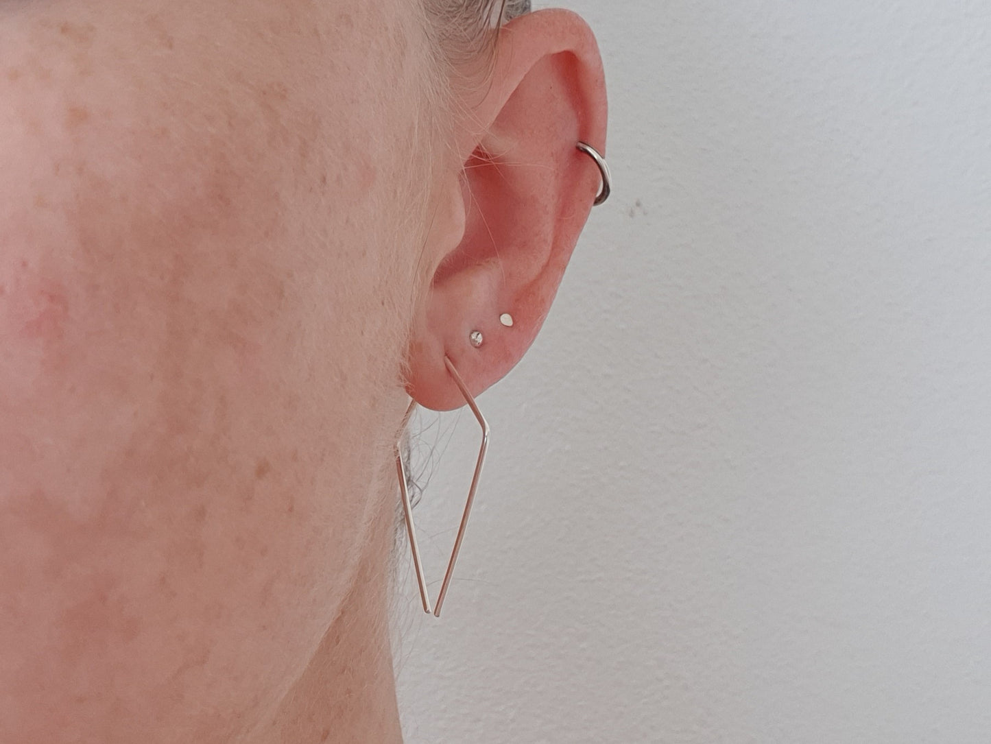 One Wire Diamond Earrings