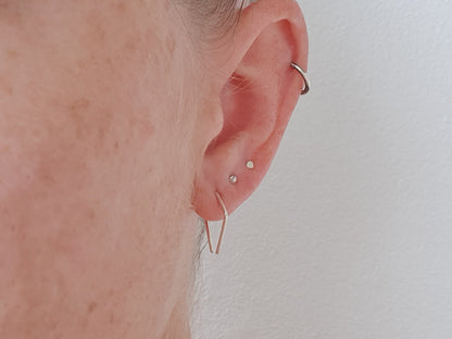 One Wire Tiny Diamond Earrings