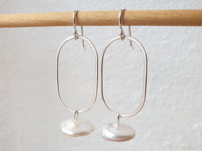 Pearl Oval Earrings