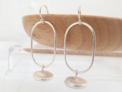 Pearl Oval Earrings