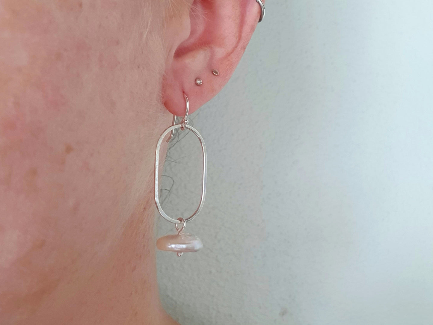 Pearl Oval Earrings