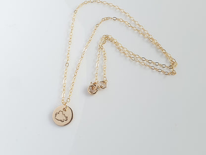 Gold filled Antigua Map Charm Necklace