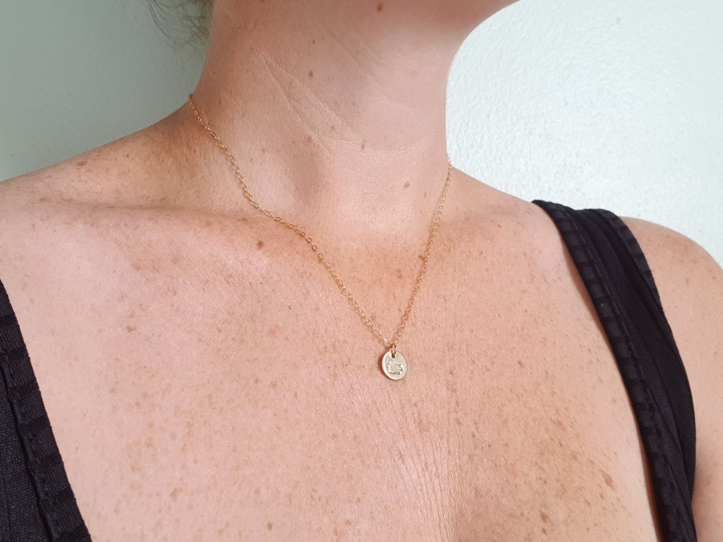 Gold filled Antigua Map Charm Necklace