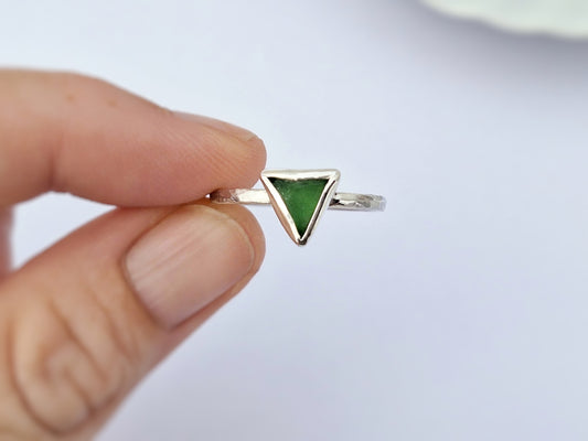 Triangle Sea Glass Ring