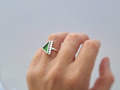 Dotted Sea Glass Ring