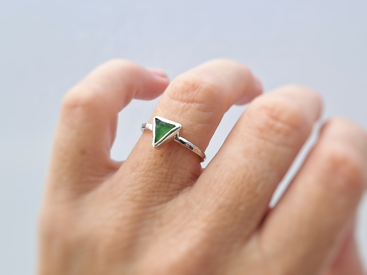 Triangle Sea Glass Ring