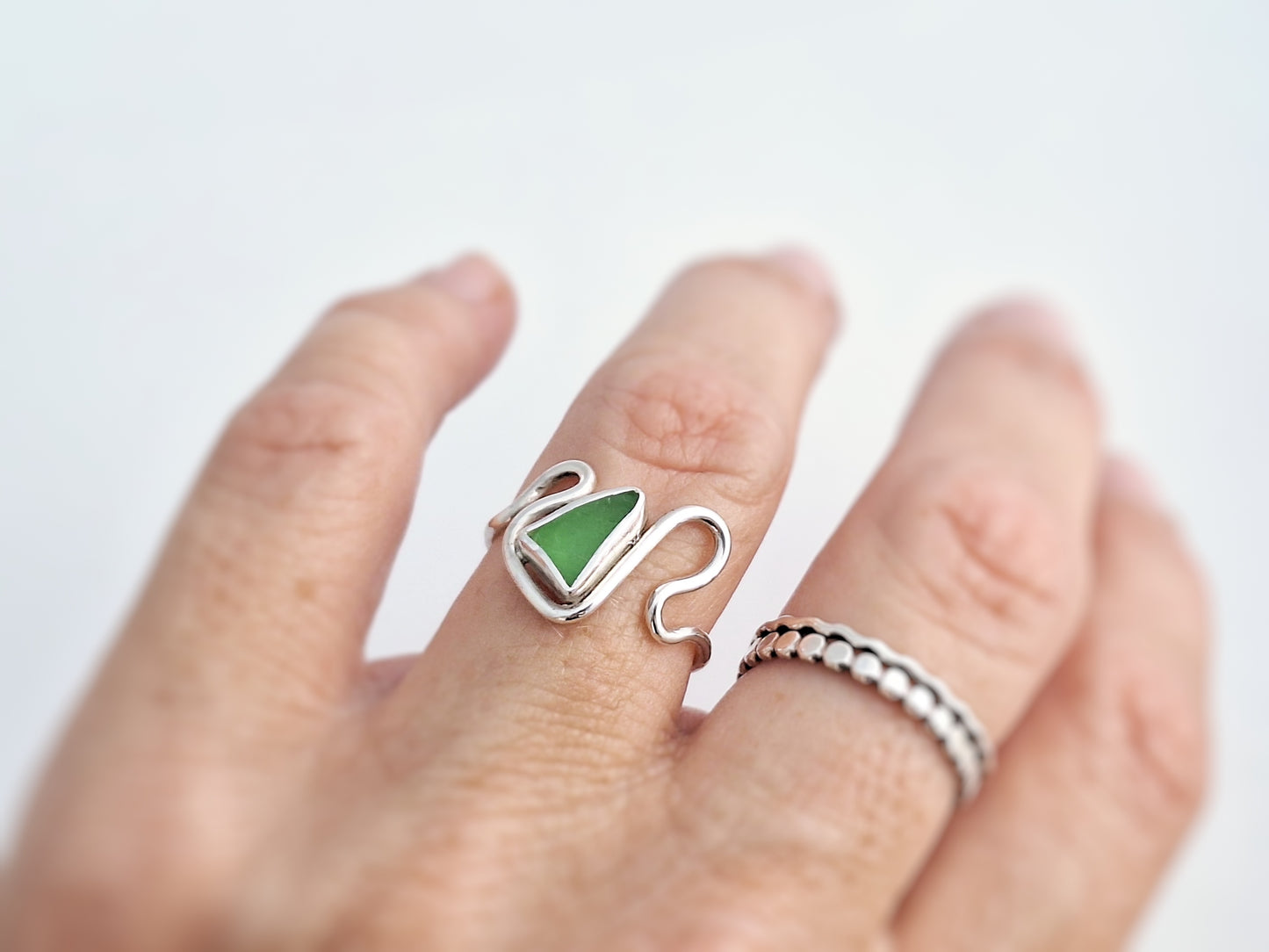 Wavy Sea Glass Ring