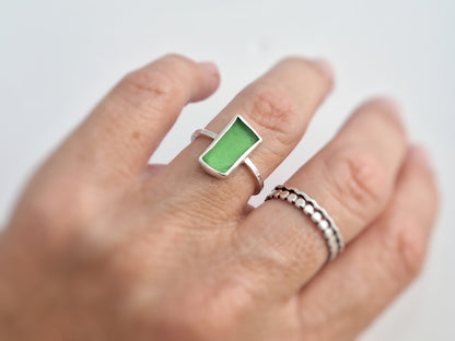 Angular Sea Glass Ring