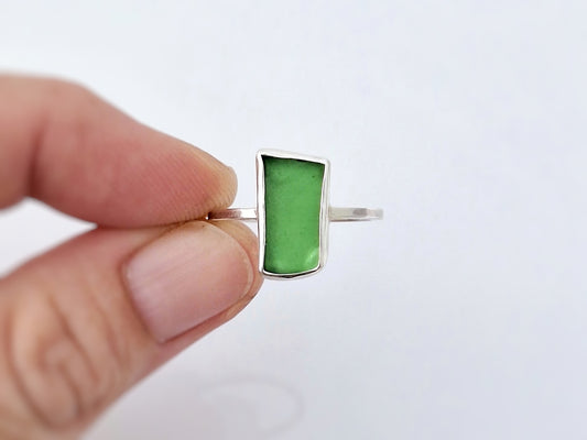 Angular Sea Glass Ring