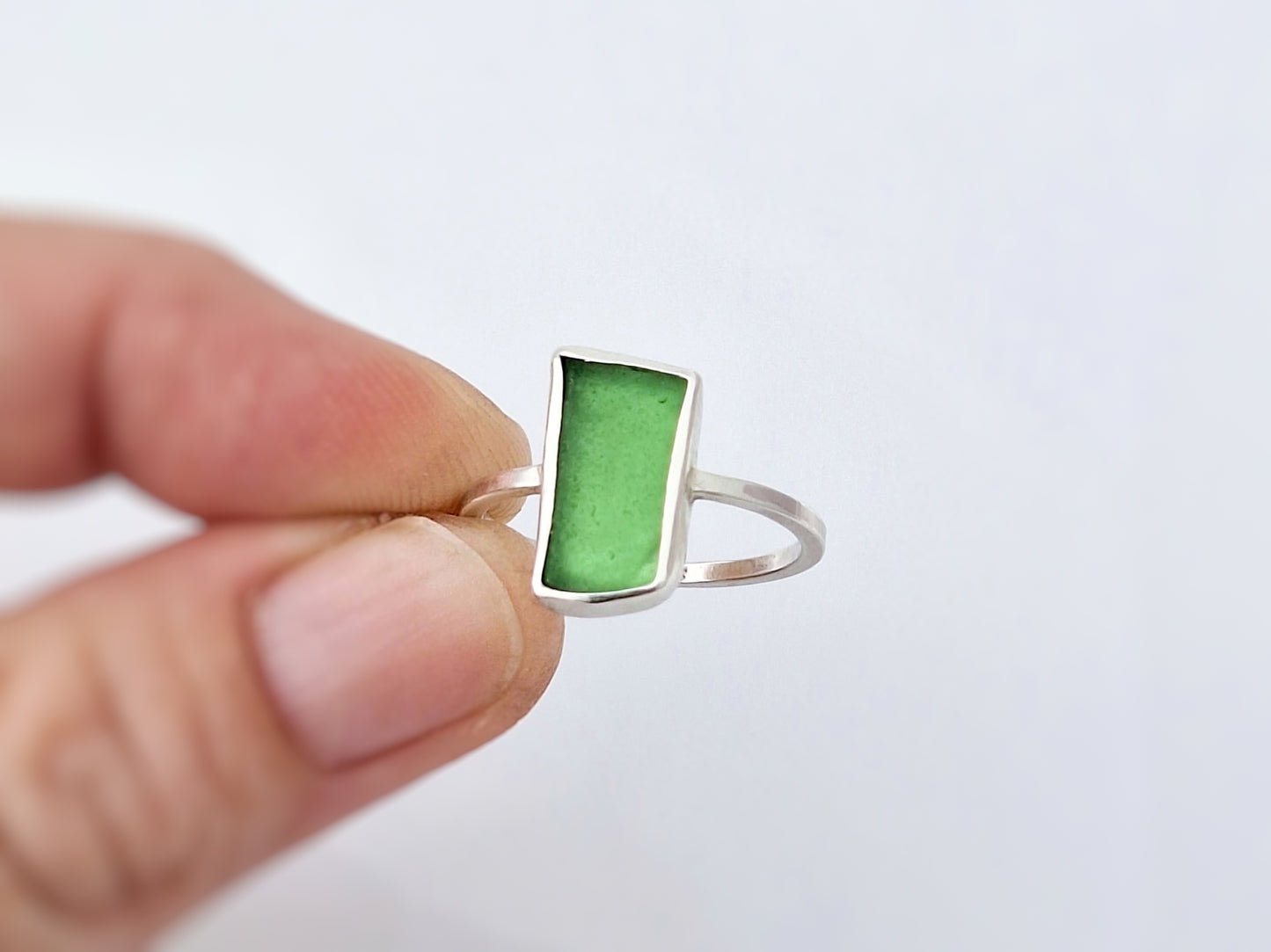 Angular Sea Glass Ring