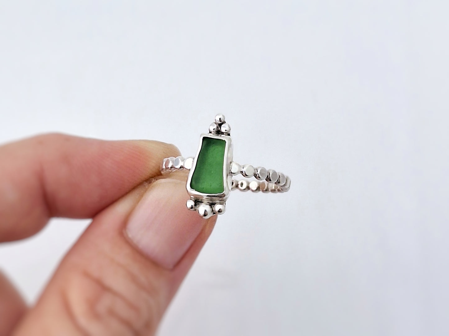 Granular Sea Glass Ring