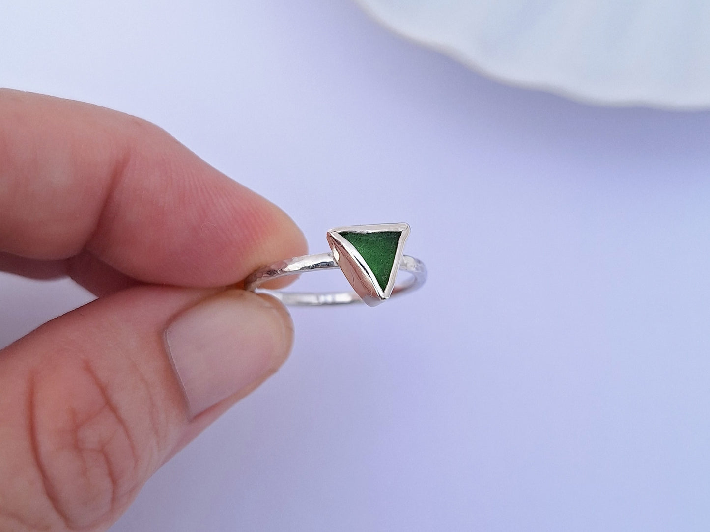 Triangle Sea Glass Ring