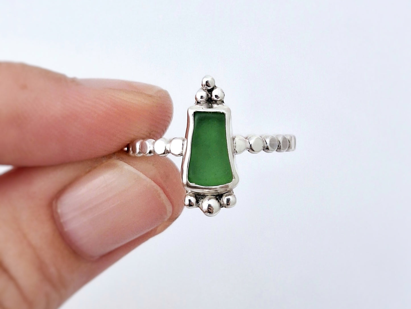 Granular Sea Glass Ring