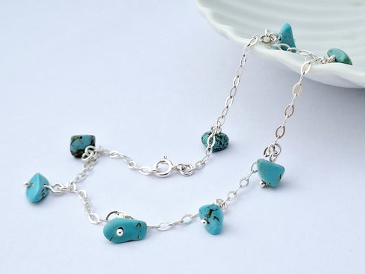 Blue Droplet Anklet