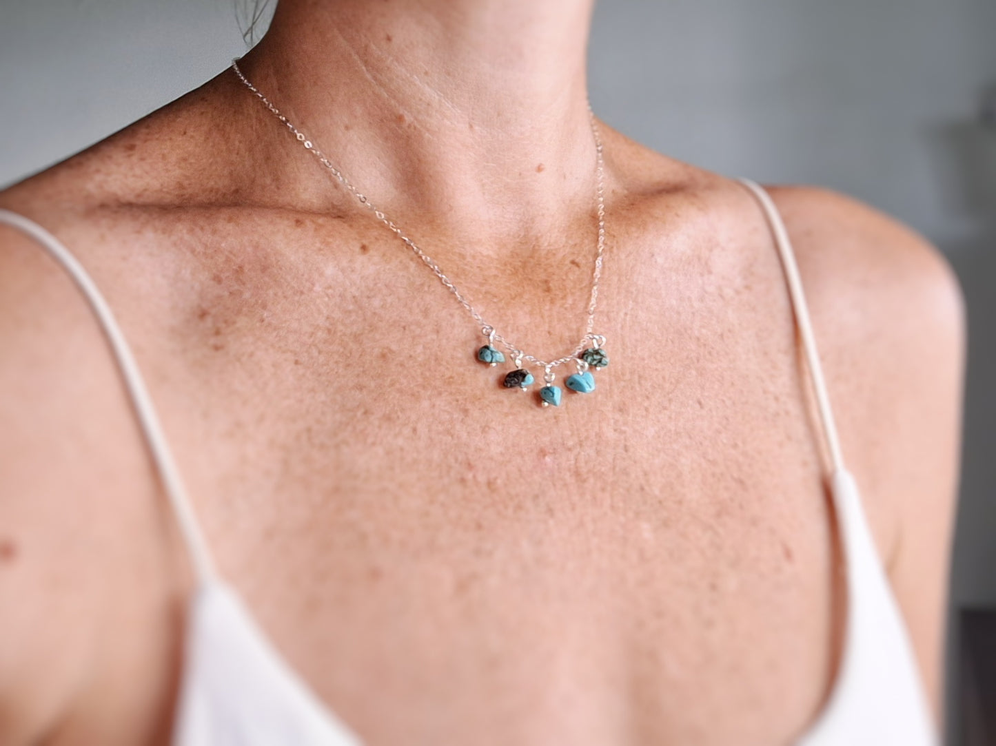 Blue Droplet Necklace