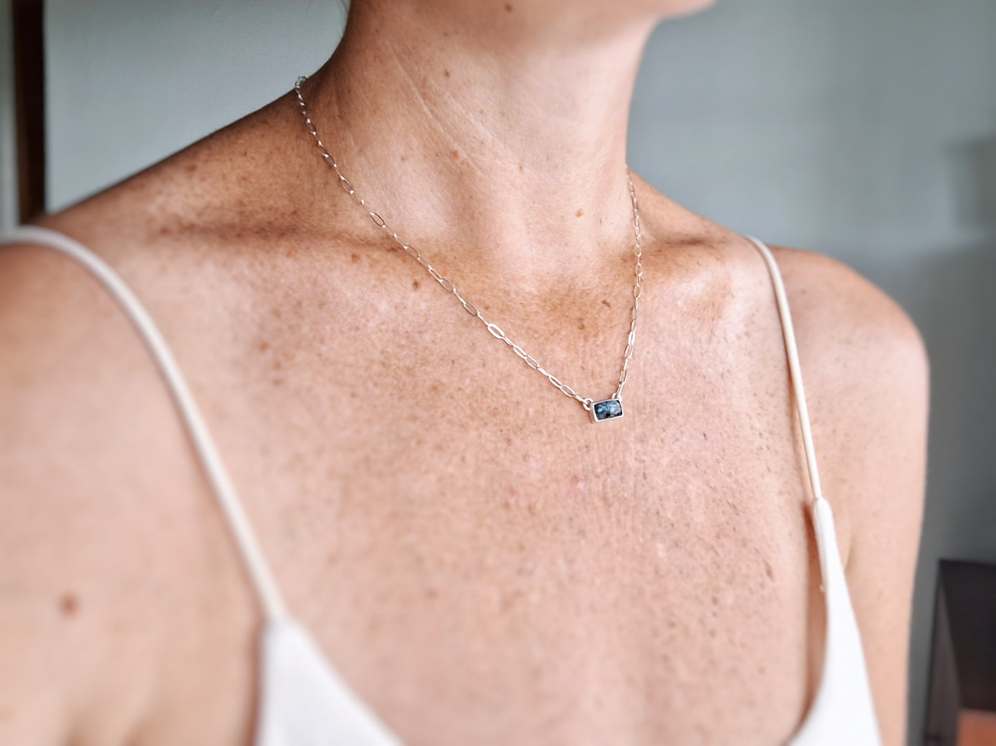 Baguette Kyanite Bar Necklace