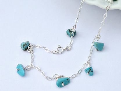 Blue Droplet Anklet