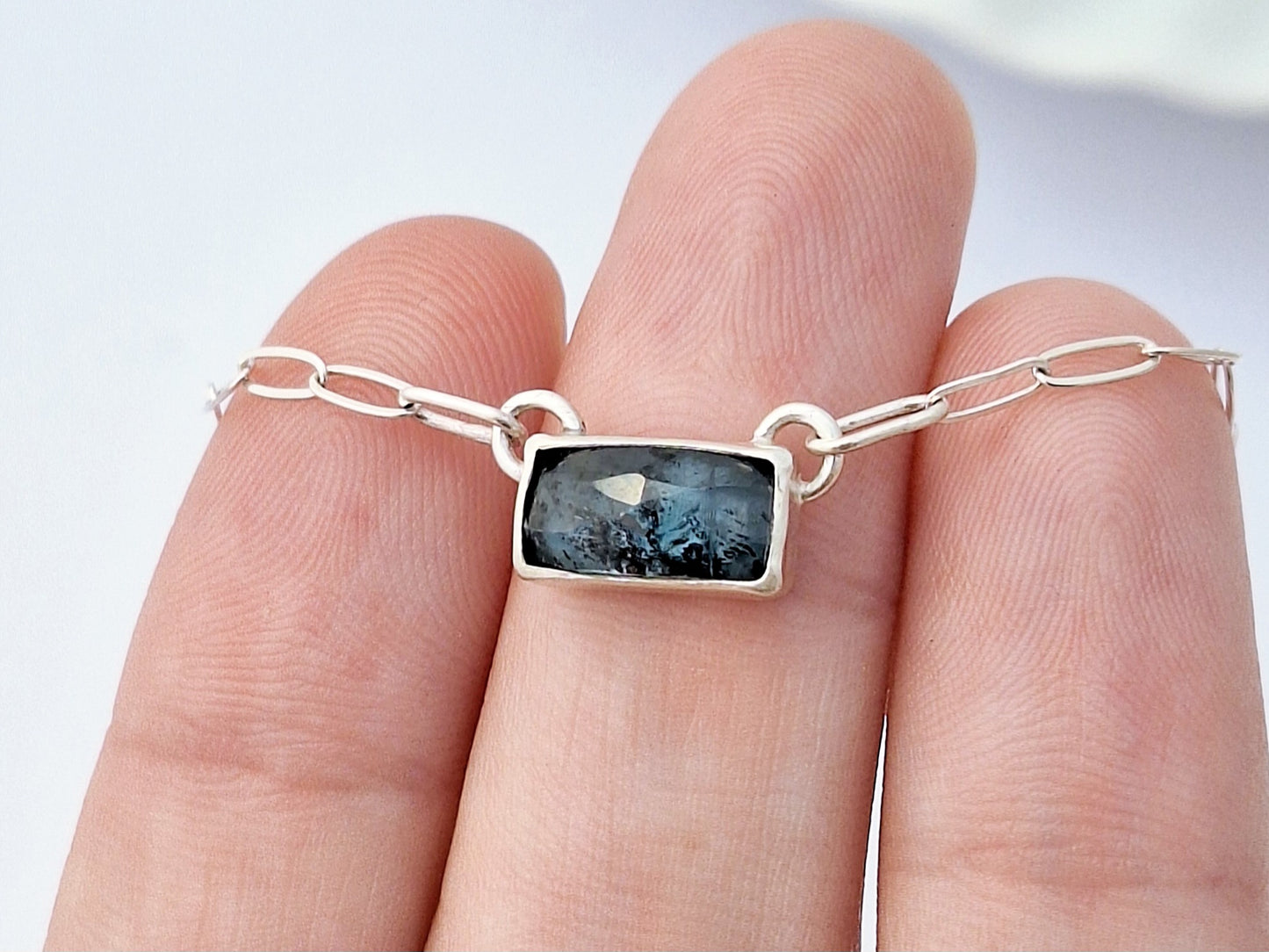 Baguette Kyanite Bar Necklace